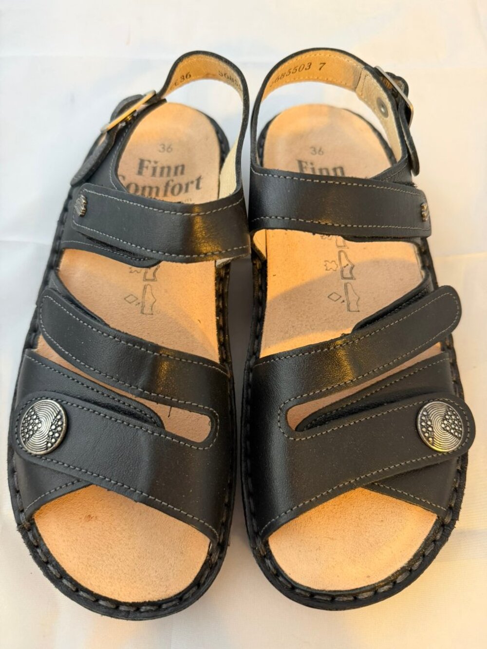 Finn Comfort Women's Tiberias Sandal - Black Nappa Women Size 36 (6 US) NIB - Picture 2 of 7